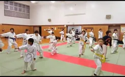 日曜日に実施した空手の昇級試験のようす